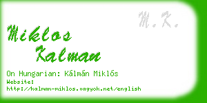 miklos kalman business card